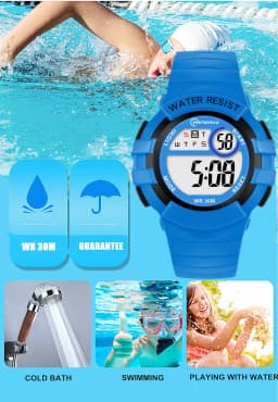 Pink Children Watches Digital Waterproof Sport Kids Wristwatch Alarm Stopwatch Electronic White Blue Girls Boys Watch Gifts
