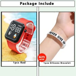 Fashion Student Watch Early-education Sports Electronic Wristwatch Silicone Strap LED Digital Watches for Kids Boys Girls Gifts