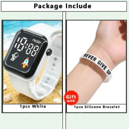 Fashion Student Watch Early-education Sports Electronic Wristwatch Silicone Strap LED Digital Watches for Kids Boys Girls Gifts