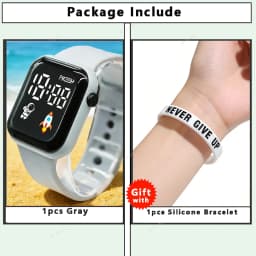 Fashion Student Watch Early-education Sports Electronic Wristwatch Silicone Strap LED Digital Watches for Kids Boys Girls Gifts