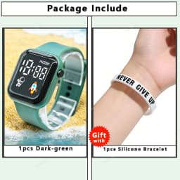 Fashion Student Watch Early-education Sports Electronic Wristwatch Silicone Strap LED Digital Watches for Kids Boys Girls Gifts