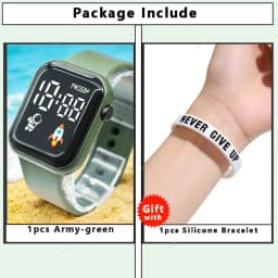 Fashion Student Watch Early-education Sports Electronic Wristwatch Silicone Strap LED Digital Watches for Kids Boys Girls Gifts