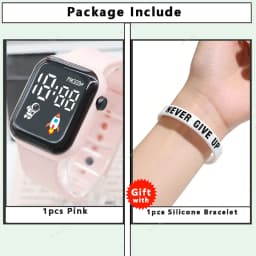 Fashion Student Watch Early-education Sports Electronic Wristwatch Silicone Strap LED Digital Watches for Kids Boys Girls Gifts