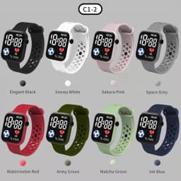 YIKAZE LED Digital Watch For Kids Boys Girls Disposible Sports Watches Silicone Strap Children Digital Electronic Watch Clock