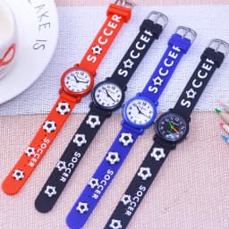 new fashion cool children boys girls football soccer watches kids little students silicone soft strap cartoon sports watches