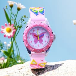 Children Boy Girl Learn Time Digital Quartz Watches Elementary School Student Cute Pink Butterfly Soft Strap Watches Kids Gifts