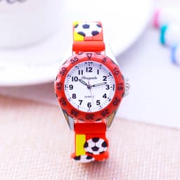 New Children's Boys Gilrs 3D Cool Football Silicone Strap Watches Students 3-12ages Kids Football Match Sports Waterproof Watch