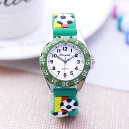 New Children's Boys Gilrs 3D Cool Football Silicone Strap Watches Students 3-12ages Kids Football Match Sports Waterproof Watch