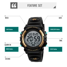 SKMEI 1266 Kids Shockproof Wristwatches Color LED Display Waterproof Digital Children Watch for Boys Girls Clock Montre Enfant