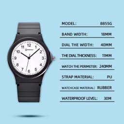 New Black Children Watch Silicone Strap Waterpoof Classic Analog Kids Wristwatch Men Women Waterproof Watches