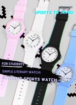 New Black Children Watch Silicone Strap Waterpoof Classic Analog Kids Wristwatch Men Women Waterproof Watches