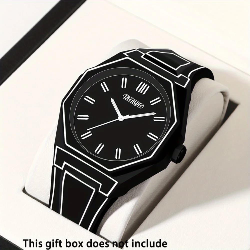 1pc Modern Minimalist Unisex Watch - Quartz Movement, Silicone Strap, Casual Fashion Watch for Men & Women