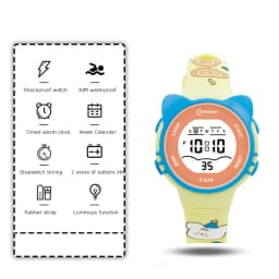 UTHAI Children Watch Girls Cute Cartoon Electronic Watches Waterproof Alarm Clock Multi Functional Boys Student Wristwatch Gift
