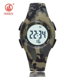 OHSEN Girl Boys Digital Watch Pink 7 Colors Led Silicone Kids Watches Waterproof Outdoor Sport Children Electronic Wristwatch