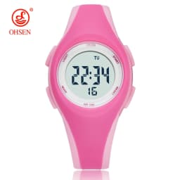 OHSEN Girl Boys Digital Watch Pink 7 Colors Led Silicone Kids Watches Waterproof Outdoor Sport Children Electronic Wristwatch