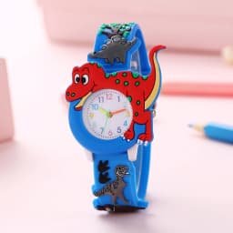 Kids Dinosaur Watch Cartoon T-Rex Silicone Strap Hypoallergenic Watch for Boys & Girls Prehistoric Adventure Gift