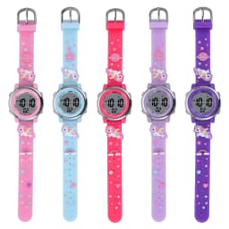 Children's Cartoon LED Electronic Watch 30M Waterproof Kids SmartWatch Pink Luminous Alarm Clock Sports Boys Girls Gift
