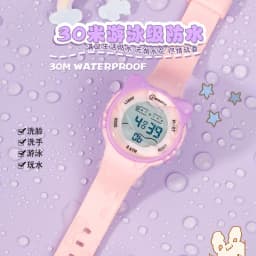 UTHAI DigitaWatch Girls and Boys Cute Meow Star Watches Kids Children Junior High School Waterproof Alarm Clock Electronic Watch