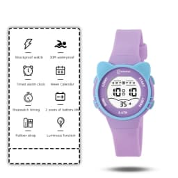 UTHAI DigitaWatch Girls and Boys Cute Meow Star Watches Kids Children Junior High School Waterproof Alarm Clock Electronic Watch