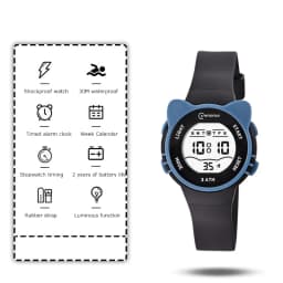 UTHAI DigitaWatch Girls and Boys Cute Meow Star Watches Kids Children Junior High School Waterproof Alarm Clock Electronic Watch