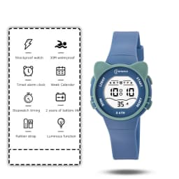 UTHAI DigitaWatch Girls and Boys Cute Meow Star Watches Kids Children Junior High School Waterproof Alarm Clock Electronic Watch