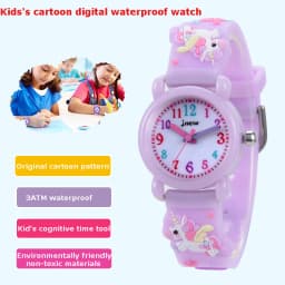 UTHAI C13 Children's Girls' Cute 3D Cartoon Watch Waterproof Quartz For Unicorn Kids Boys' Watches Non Toxic Materials Gift