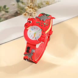 Cute Cartoon 3D Dinosaur Tyrannosaurus Rex Silicone Strap Children's Watch Kids Student Watch Baby Toy Birthday Gift