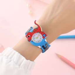 Cute Cartoon 3D Dinosaur Tyrannosaurus Rex Silicone Strap Children's Watch Kids Student Watch Baby Toy Birthday Gift