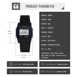 SKMEI 2540 Student Electronic Watch Alarm Clock Calendar 50m Waterproof Bright Light Sport Digital Children's Watch Reloj Niño