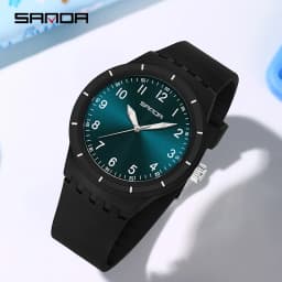 SANDA 9075 Casual Students Quartz Watches Simple Waterproof Silicone Strap Luminous Fashion Girl Boy Wristwatch reloj para niños