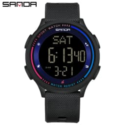 SANDA 6158 Men LED Digital Military Watch Man Sports Watches Outdoor 5Bar Waterproof Wristwatches Male Clock Relogio Masculino