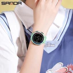 SANDA 6158 Men LED Digital Military Watch Man Sports Watches Outdoor 5Bar Waterproof Wristwatches Male Clock Relogio Masculino