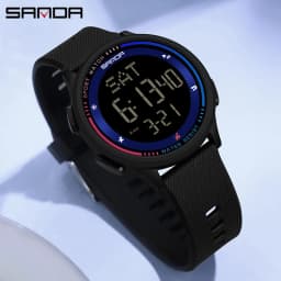 SANDA 6158 Men LED Digital Military Watch Man Sports Watches Outdoor 5Bar Waterproof Wristwatches Male Clock Relogio Masculino