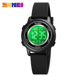 SKMEI  LED Light Digital Children Sport Watches Stopwatch Calendar Clock 5Bar Waterproof Kids Wristwatch For Boys Girls Gift