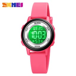 SKMEI  LED Light Digital Children Sport Watches Stopwatch Calendar Clock 5Bar Waterproof Kids Wristwatch For Boys Girls Gift
