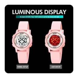 SKMEI  LED Light Digital Children Sport Watches Stopwatch Calendar Clock 5Bar Waterproof Kids Wristwatch For Boys Girls Gift