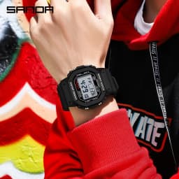 SANDA 2107 Children Watch Men Waterproof Sport Watches Boy Girl Electronic Watch Relogio Masculino LED Lamp Display Wristwatc