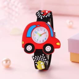 New 3D Pattern Cartoon Racing Car Children's Fashion Silicone Watch