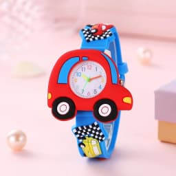 New 3D Pattern Cartoon Racing Car Children's Fashion Silicone Watch