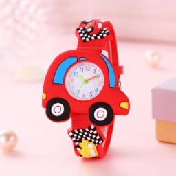 New 3D Pattern Cartoon Racing Car Children's Fashion Silicone Watch
