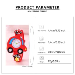 New 3D Pattern Cartoon Racing Car Children's Fashion Silicone Watch