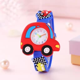 New 3D Pattern Cartoon Racing Car Children's Fashion Silicone Watch