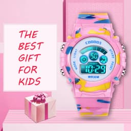 COOBOS Kids Digital Watch Camouflage Sports Wristwatch 30M Waterproof Multifunction LED Alarm Watch for Boys Girls Students
