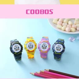 COOBOS Kids Digital Watch Camouflage Sports Wristwatch 30M Waterproof Multifunction LED Alarm Watch for Boys Girls Students