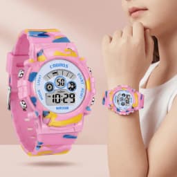 COOBOS Kids Digital Watch Camouflage Sports Wristwatch 30M Waterproof Multifunction LED Alarm Watch for Boys Girls Students