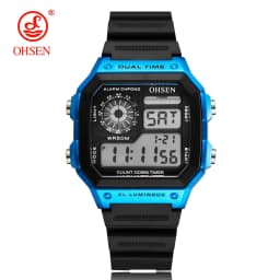 White Classic Children Watches Electronic Sport Wristwatch Waterproof Blue Teenage Digital Watch for Men