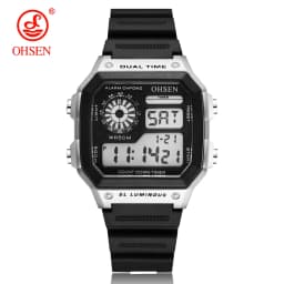 White Classic Children Watches Electronic Sport Wristwatch Waterproof Blue Teenage Digital Watch for Men