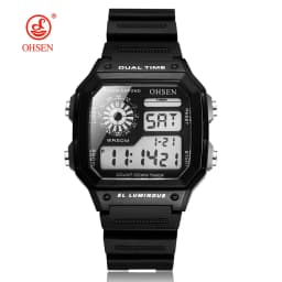 White Classic Children Watches Electronic Sport Wristwatch Waterproof Blue Teenage Digital Watch for Men