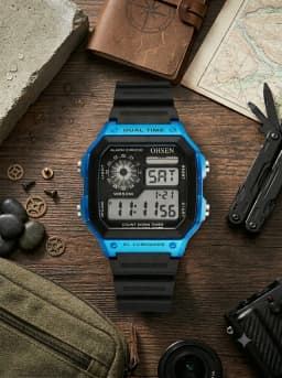 White Classic Children Watches Electronic Sport Wristwatch Waterproof Blue Teenage Digital Watch for Men