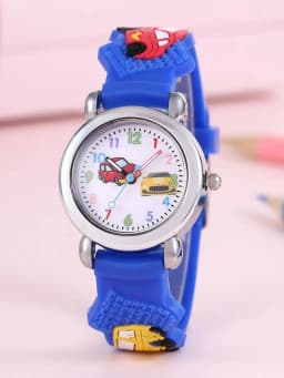 Kids Cartoon Car Watch | Colorful Digital Quartz Watch with Soft Strap | School Student Gift for Boys & Girls